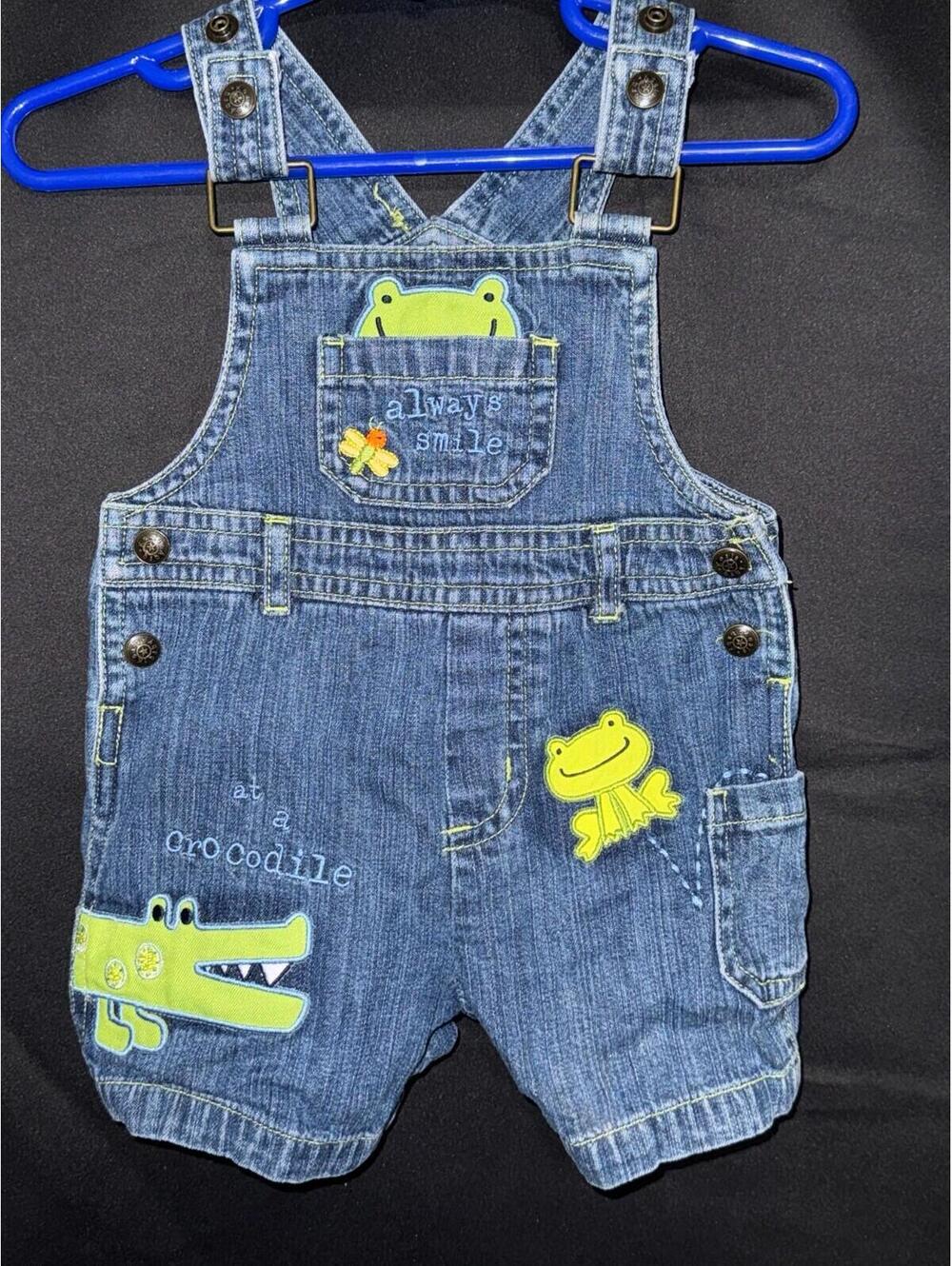 Koala Baby Shortalls Overalls Denim 3/6 Month (Lot of 2)